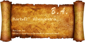 Barhó Alexandra névjegykártya