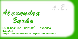 alexandra barho business card